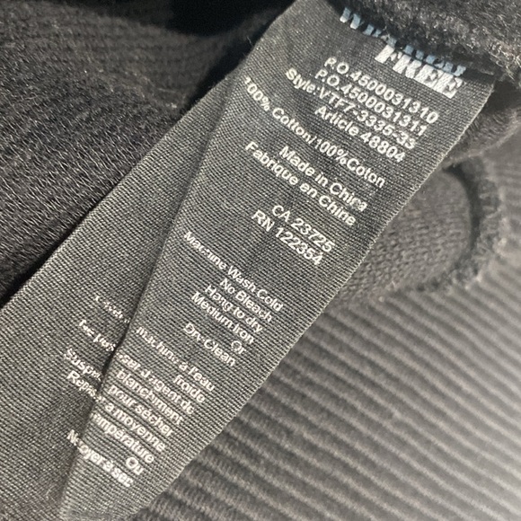 Aritzia Wilfred free Suzanna ribbed zipper side Sweater100% cotton black⭐️⭐️⭐️⭐️ - Picture 7 of 16